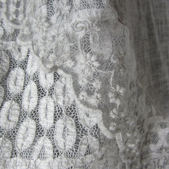 Unbranded Womens Small Washed Gray Flare Layered Skirt Lace Ruffle Bohemian - Picture 4 of 10